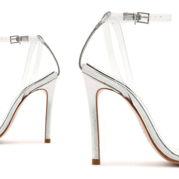 Schutz | Women's Elyda Vinyl&Metallic Leather Sandal-Silver