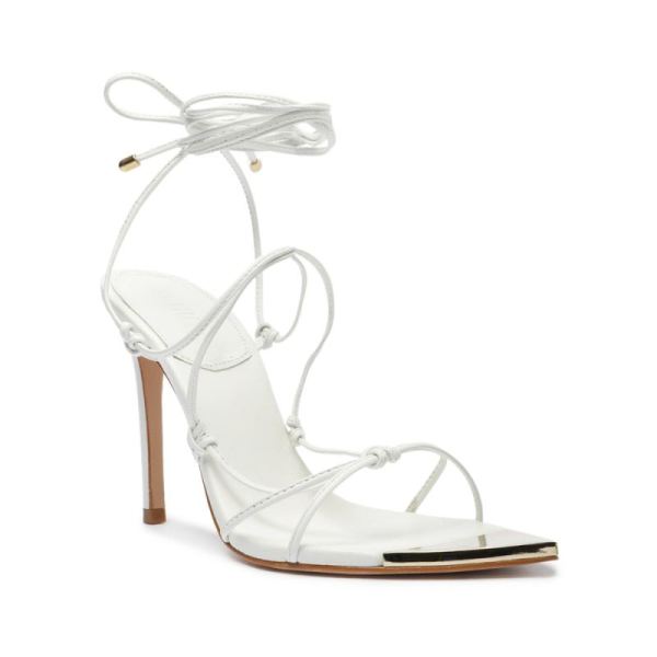 Schutz | Women's Hana Nappa Leather Sandal-White
