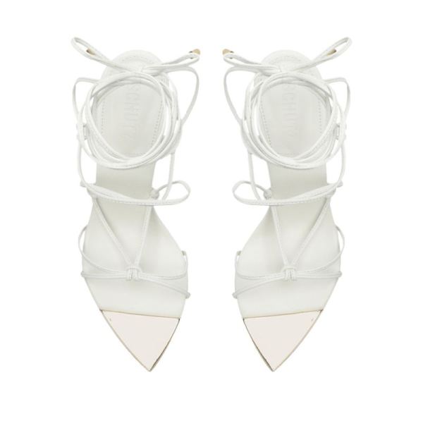 Schutz | Women's Hana Nappa Leather Sandal-White