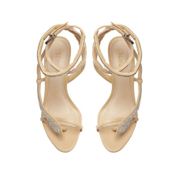 Schutz | Women's Courtney Crystal Nappa Leather Sandal-Gold