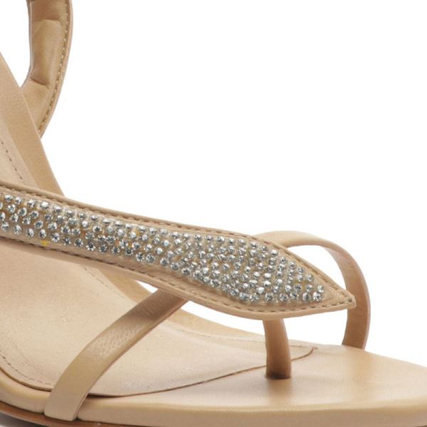 Schutz | Women's Courtney Crystal Nappa Leather Sandal-Gold