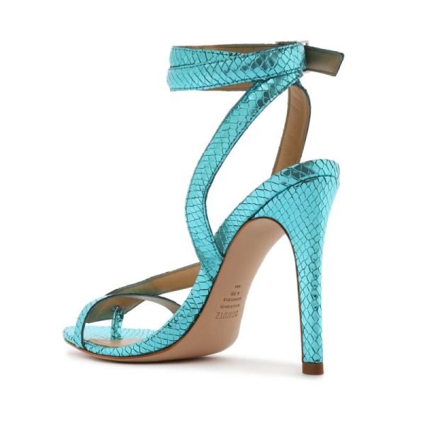 Schutz | Women's Courtney High Metallic Sandal-Turquesa