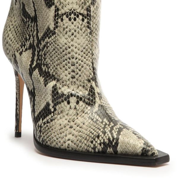 Schutz | Women's Maryana Welt Snake-Embossed Leather Boot-Natural Snake