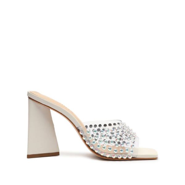 Schutz | Women's Lizah Crystal Vinyl Sandal-Pearl