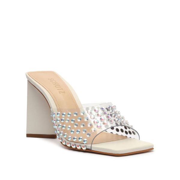 Schutz | Women's Lizah Crystal Vinyl Sandal-Pearl