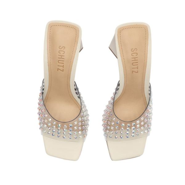 Schutz | Women's Lizah Crystal Vinyl Sandal-Pearl