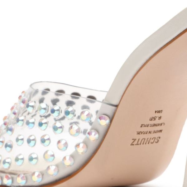 Schutz | Women's Lizah Crystal Vinyl Sandal-Pearl