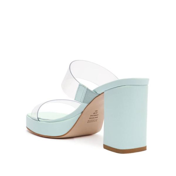 Schutz | Women's Ariella Platform Vinyl Sandal-Soft Sky