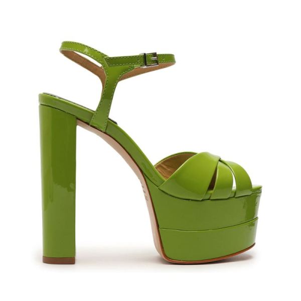 Schutz | Women's Keefa High Patent Sandal-Green