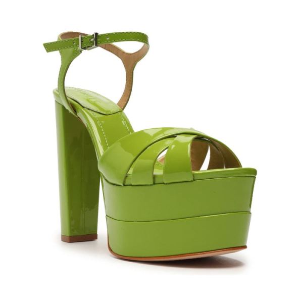 Schutz | Women's Keefa High Patent Sandal-Green