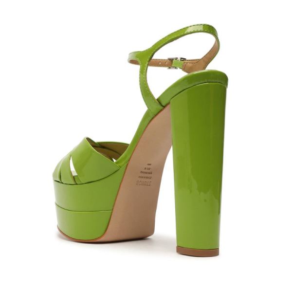 Schutz | Women's Keefa High Patent Sandal-Green