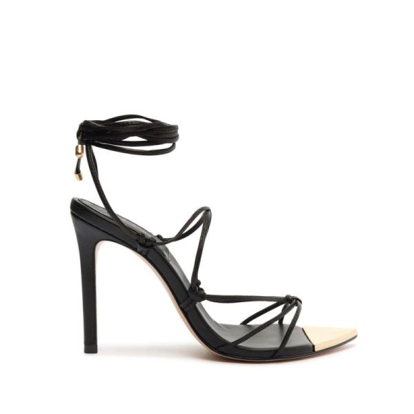 Schutz | Women's Hana Nappa Leather Sandal-Black