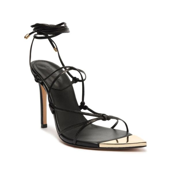 Schutz | Women's Hana Nappa Leather Sandal-Black