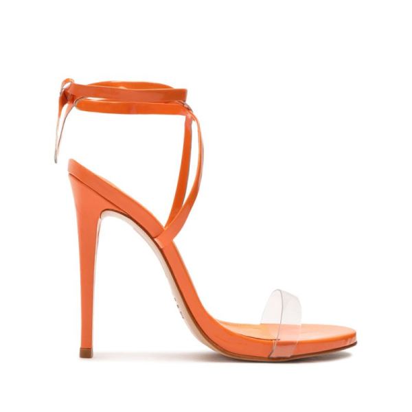 Schutz | Women's Cloe Vinyl Sandal-Bright Tangerine