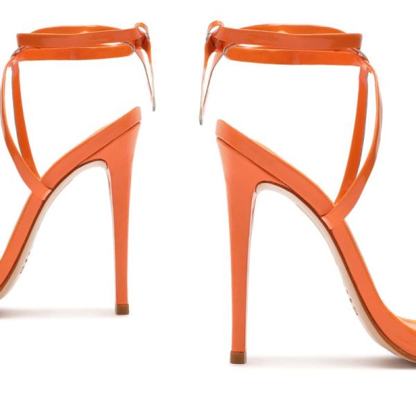 Schutz | Women's Cloe Vinyl Sandal-Bright Tangerine