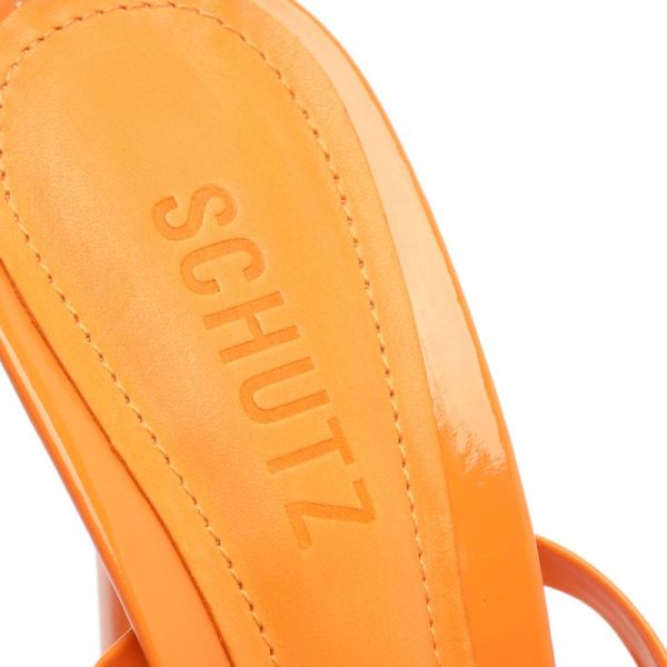 Schutz | Women's Cloe Vinyl Sandal-Bright Tangerine