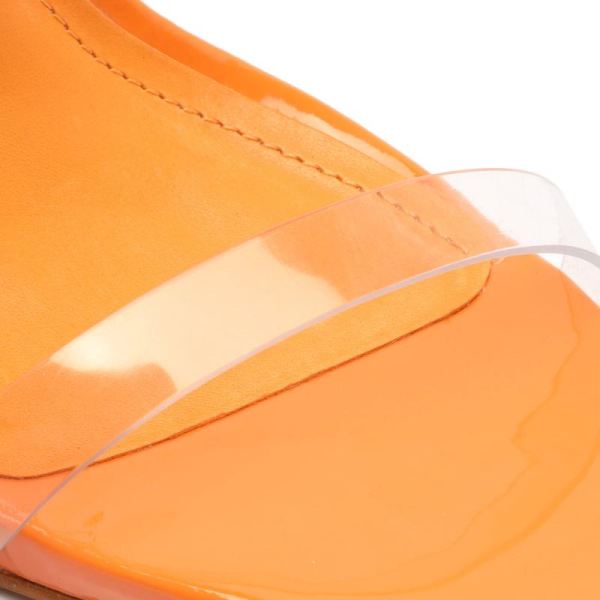 Schutz | Women's Cloe Vinyl Sandal-Bright Tangerine