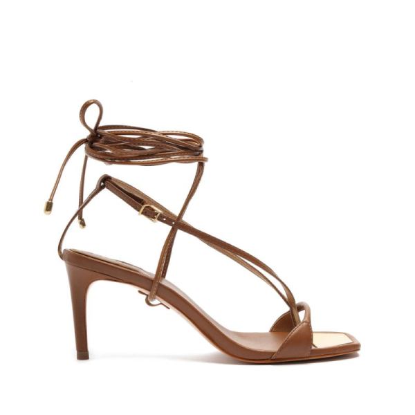 Schutz | Women's Vikki Lo Leather Sandal-Wood