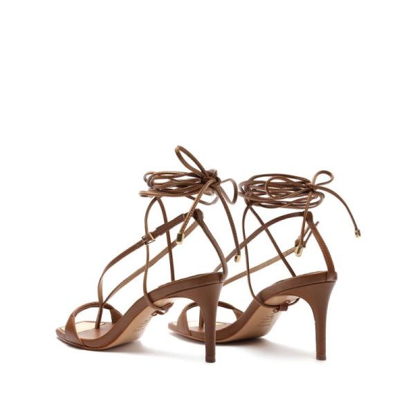 Schutz | Women's Vikki Lo Leather Sandal-Wood