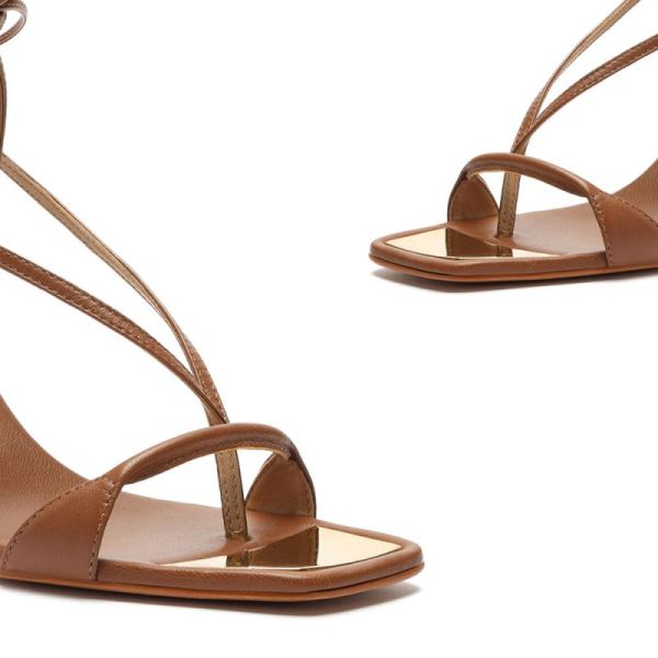 Schutz | Women's Vikki Lo Leather Sandal-Wood