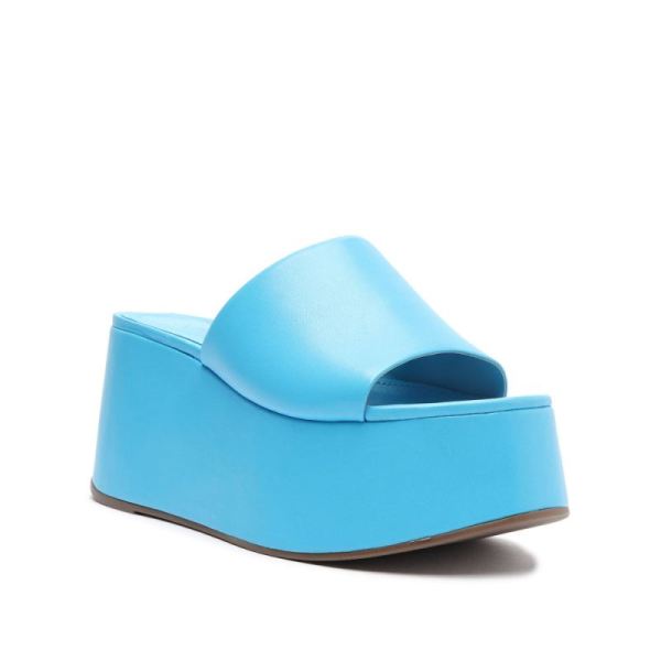 Schutz | Women's Marih Nappa Leather Sandal-True Blue