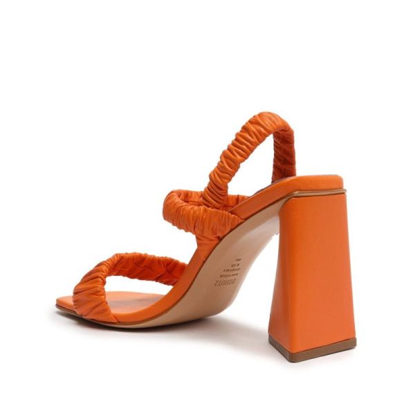 Schutz | Women's Lirah Nappa Leather Sandal-Bright Tangerine