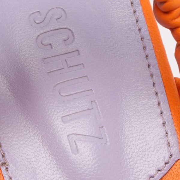 Schutz | Women's Lirah Nappa Leather Sandal-Bright Tangerine