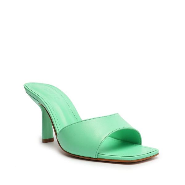 Schutz | Women's Posseni Nappa Leather Sandal-Deep Mint