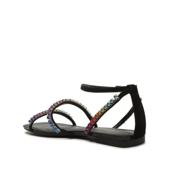 Schutz | Women's Loule Nubuck Flat Sandal-Black