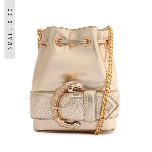 Schutz | Women's Mini Bucket Fierce Handbag-Platina Gold