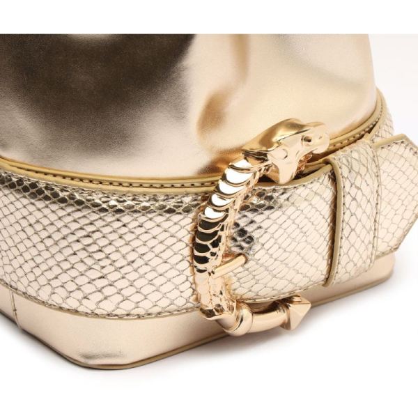 Schutz | Women's Mini Bucket Fierce Handbag-Platina Gold