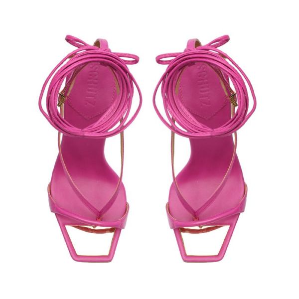 Schutz | Women's Vikki Leather Sandal-Very Pink