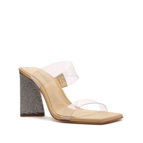 Schutz | Women's Ariellen Vinyl&Rhinestones Sandal-Light Nude