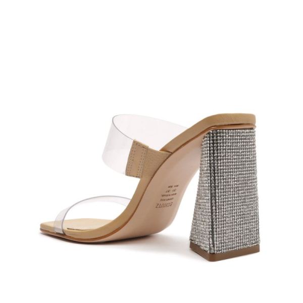 Schutz | Women's Ariellen Vinyl&Rhinestones Sandal-Light Nude