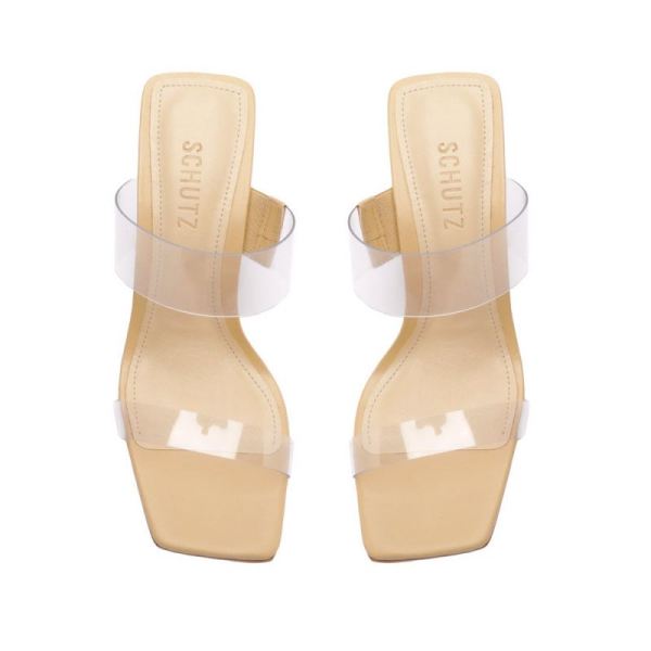 Schutz | Women's Ariellen Vinyl&Rhinestones Sandal-Light Nude