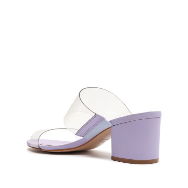 Schutz | Women's Victorie Nappa Leather&Vinyl Sandal-Smoky Grape