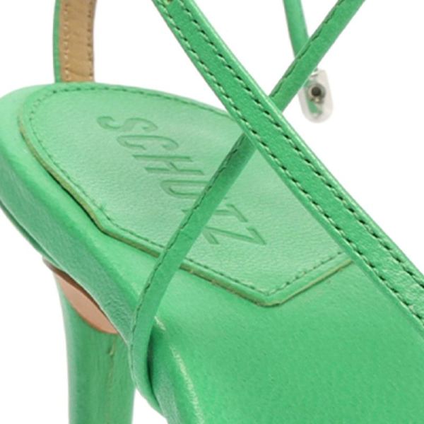 Schutz | Women's Vikki Leather Sandal-Gianni Green