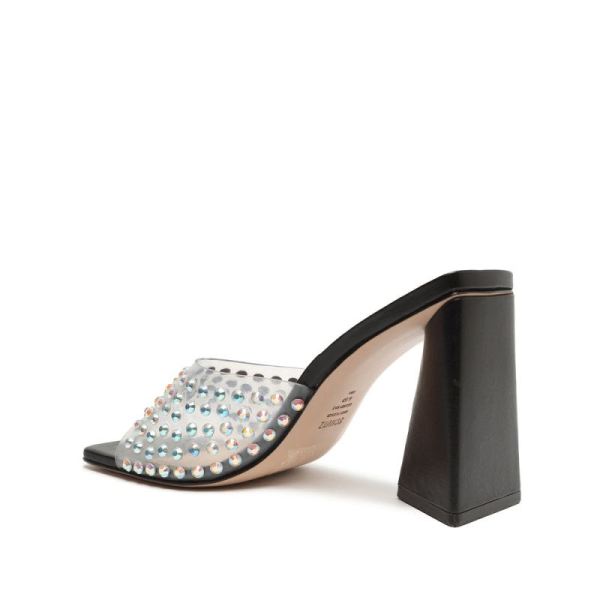 Schutz | Women's Lizah Crystal Vinyl Sandal-Black