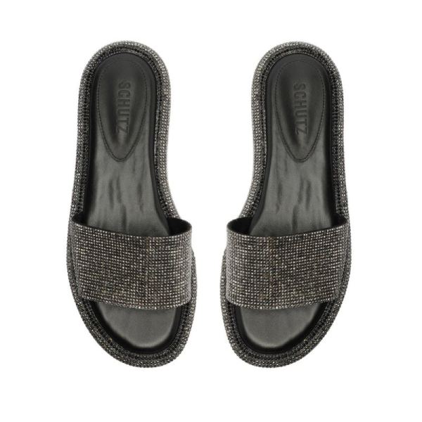 Schutz | Women's Alcina Flat Sandal-Black