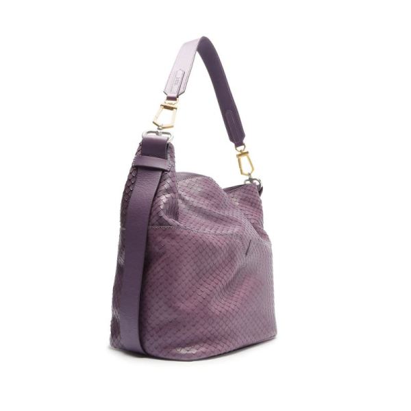 Schutz | Women's Mandy Snake-Embossed Leather Hobo Bag-Orchid