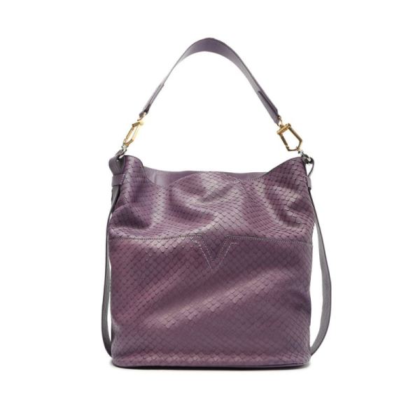 Schutz | Women's Mandy Snake-Embossed Leather Hobo Bag-Orchid