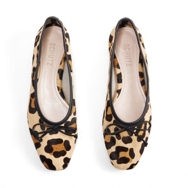 Schutz | Women's Arissa Ballet Flat in Leopard  -Natural Leopard