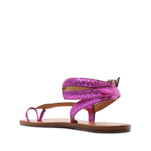 Schutz | Women's Courtney Metallic Leather Sandal-Bright Violet