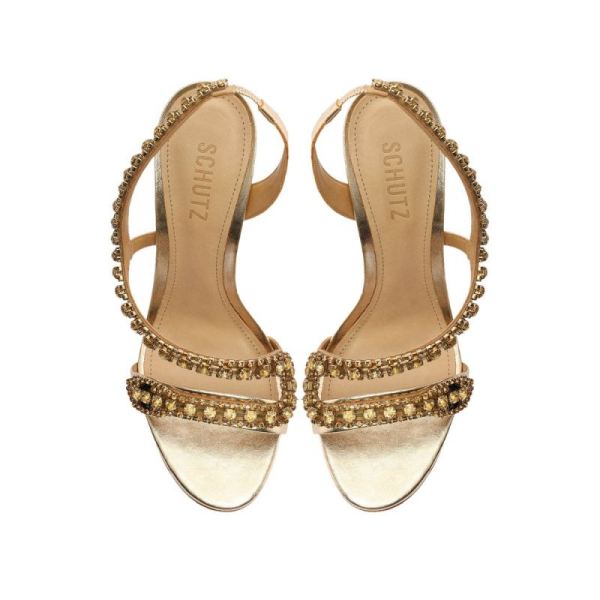 Schutz | Women's Court Metallic Sandal-Gold