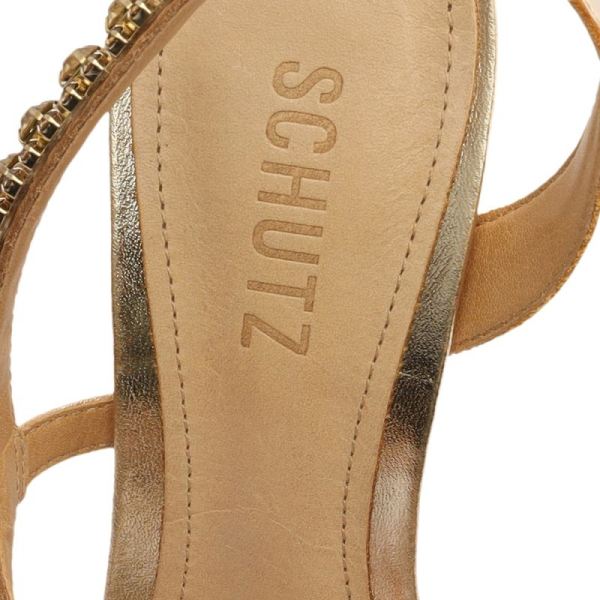 Schutz | Women's Court Metallic Sandal-Gold