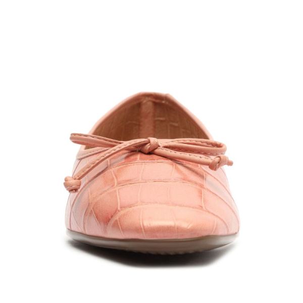 Schutz | Women's Arissa Crocodile Embossed Leather Flat-Quartz Pink