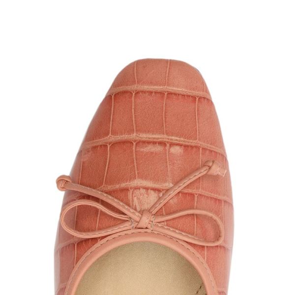 Schutz | Women's Arissa Crocodile Embossed Leather Flat-Quartz Pink