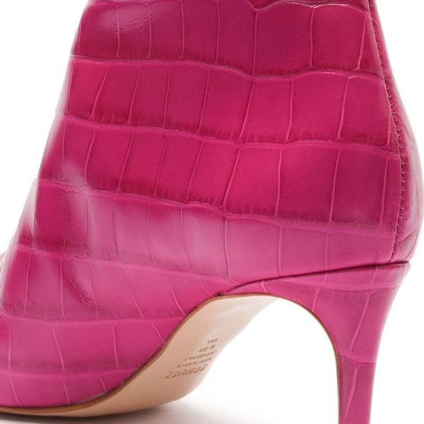 Schutz | Women's Van Crocodile-Embossed Leather Bootie-Very Pink