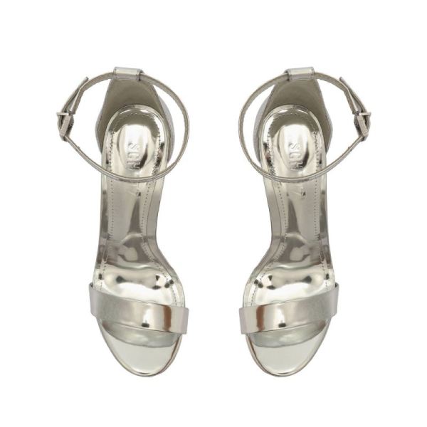 Schutz | Women's Cadey-Lee Platform Specchio Leather Sandal-Silver