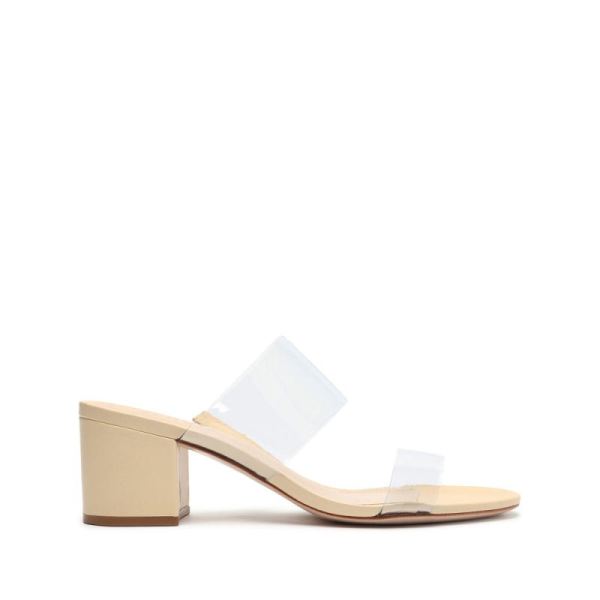 Schutz | Women's Victorie Vinyl&Leather Sandal-Eggshell